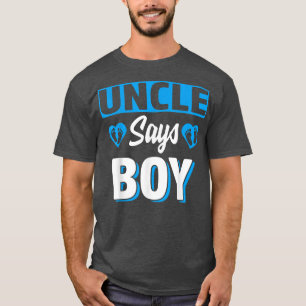 oom Says Boy Cute Gender onthulp Team Blue Baby P T-shirt