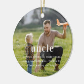 Oom | Sentimenteel Foto Aandenken Kerstmis Keramisch Ornament (Links)