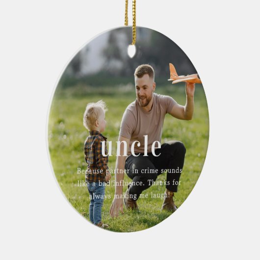 oom | Sentimentele foto KeepSake Kerstmis Keramisch Ornament (Rechts)