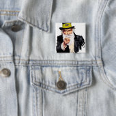 oom Shmuel Vierkante Button 5,1 Cm (In situ)