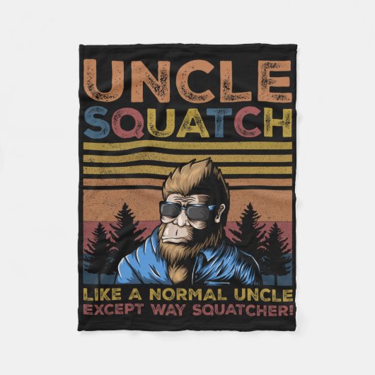 Oom Squatch - Bigfoot Oom Vaderdag Yeti Sas Fleece Deken (Voorkant)