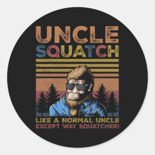 Oom Squatch - Bigfoot Oom Vaderdag Yeti Sas Ronde Sticker
