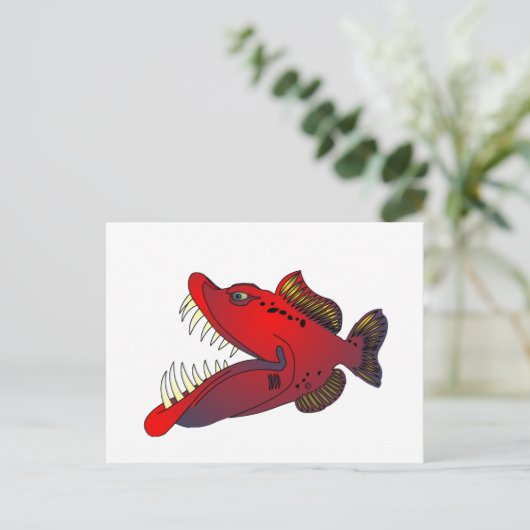 "Oom Steevo" vis met een standvastigheid Briefkaart (Staand voorkant)