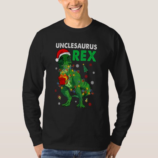 Oom T Rex Kerstmis Dinosaur Unclesaurus Matchin T-shirt (Voorkant)