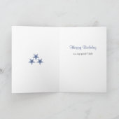 Oom tekst blauwe streep verjaardag kaart (Binnen)