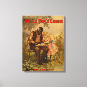 Oom Tom's Cabin Black Man & Girl Theater Canvas Afdruk