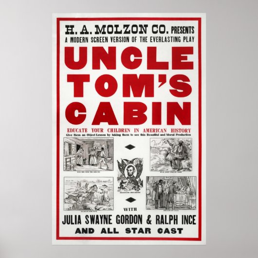 Oom Toms Cabin Film Adaptation Promotion Poster (Voorkant)