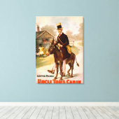 Oom Tom's Cabin Man en Donkey Theater Canvas Afdruk (Insitu (Houten vloer))