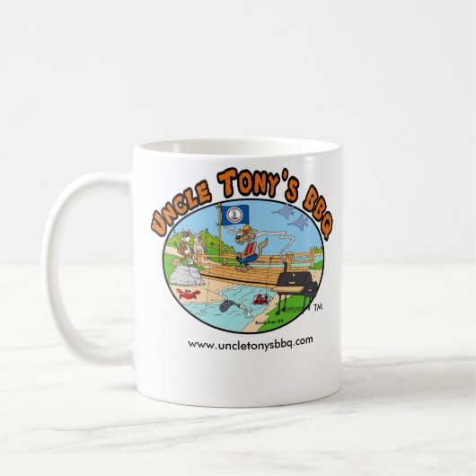 Oom Tony's BBQ Coffee Mok (Cartoon) (Links)