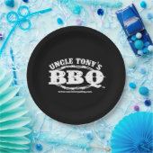 Oom Tony's BBQ Paper-Borden met Logo Papieren Bordje (Feest)