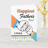 Oom Vaderdag Eerste Bump Retro Kaart (Gele Bloem)