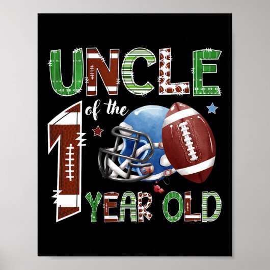Oom Van De 1 Jaar Oude Voetbal 1e Jaars Down Bir Poster (Voorkant)