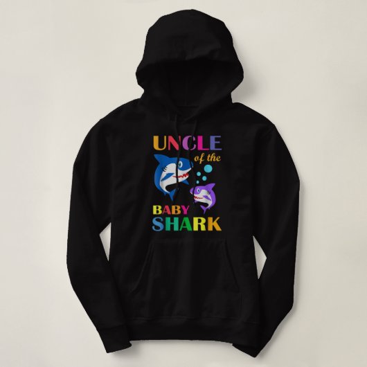 Oom van de Baby Birthday Shark oom Shark Chris Hoodie (Design voorkant)