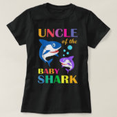 Oom van de Baby Birthday Shark oom Shark Chris T-shirt (Design voorkant)