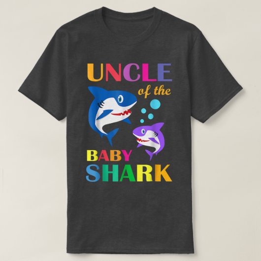 Oom van de Baby Birthday Shark oom Shark Chris T-shirt (Design voorkant)