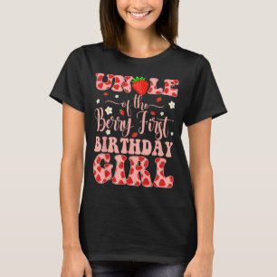 Oom van de bes eerste verjaardag meisje aardbei t-shirt