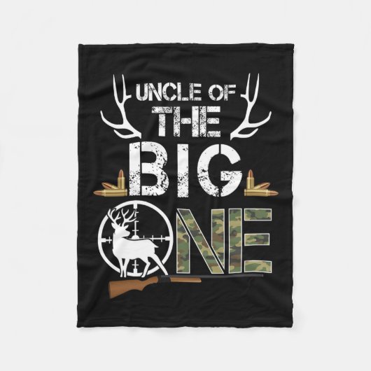 Oom van de Big One verjaardagsjongen Deer Hunter C Fleece Deken (Voorkant)