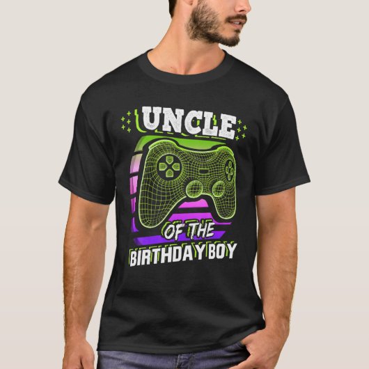Oom van de Birthday Boy die videogamer koopt T-shirt (Voorkant)