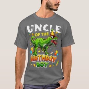 Oom van de Birthday Boy Dinosaur oom Family Bir T-shirt