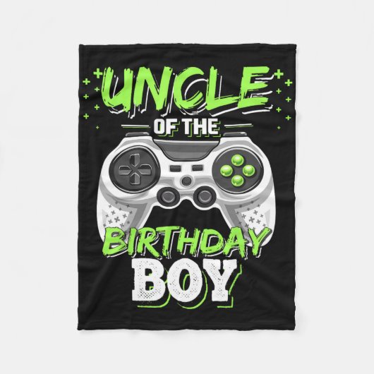 Oom van de Birthday Boy Matching Video Game Birt Fleece Deken (Voorkant)