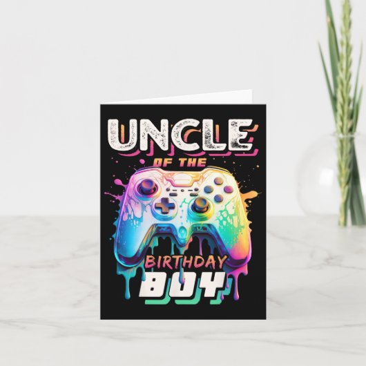 Oom van de Birthday Boy Matching Video Game Birt Kaart (Voorkant)