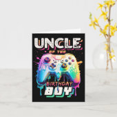 Oom van de Birthday Boy Matching Video Game Birt Kaart (Gele Bloem)
