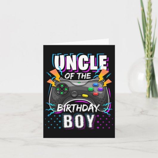 Oom van de Birthday Boy Matching Video Game Birt Kaart (Voorkant)