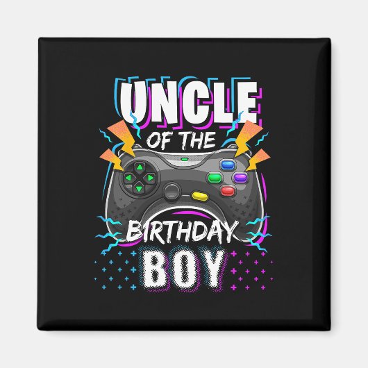 Oom van de Birthday Boy Matching Video Game Birt Magneet (Voorkant)