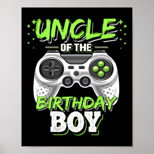 Oom van de Birthday Boy Matching Video Game Birt Poster