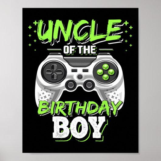 Oom van de Birthday Boy Matching Video Game Birt Poster (Voorkant)