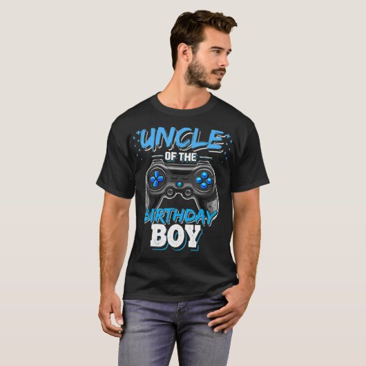 Oom van de Birthday Boy Matching Video Game Birt T-shirt (Voorkant volledig)