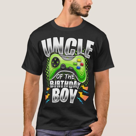 Oom van de Birthday Boy Matching Video Game Birt T-shirt (Voorkant)