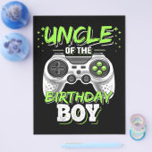 Oom van de Birthday Boy Matching Video Game Flyer (Enkel)