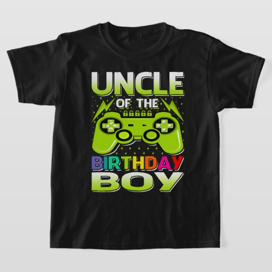 Oom van de Birthday Boy Matching Video Gamer Bir T-shirt (Laagn)