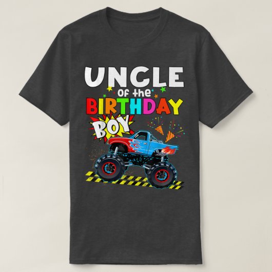 Oom van de Birthday Boy Monster Truck Blaze Car T-shirt (Design voorkant)