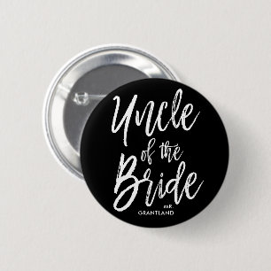 Oom van de Bride Manuscript Ronde Button 5,7 Cm