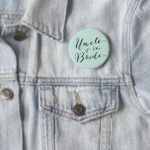Oom van de Bruid Script Baby Blue Huwelijksfeest Ronde Button 5,7 Cm (In situ)