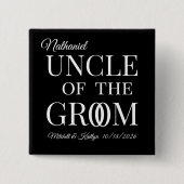 Oom van de bruidegom bruiloft vierkante button 5,1 cm (Voorkant)