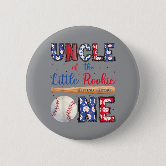 Oom van de ene kleine rookie honkbal 1e ronde button 5,7 cm (Voorkant)