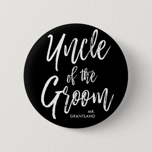 Oom van de Groom | Manuscript Wedding Ronde Button 5,7 Cm (Voorkant)