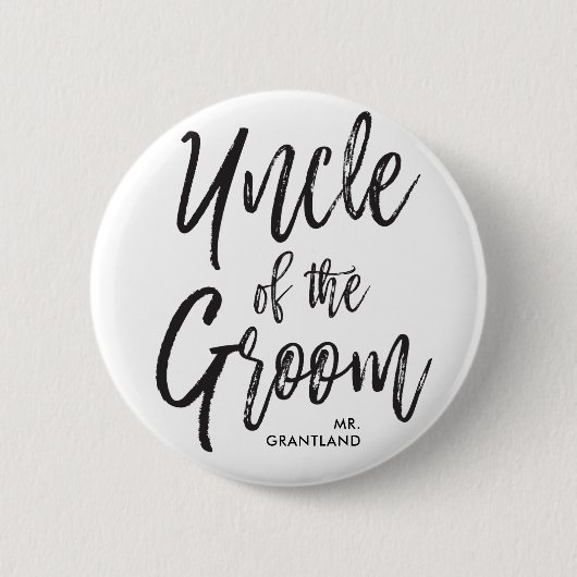 Oom van de Groom | Manuscript Wedding Ronde Button 5,7 Cm (Voorkant)