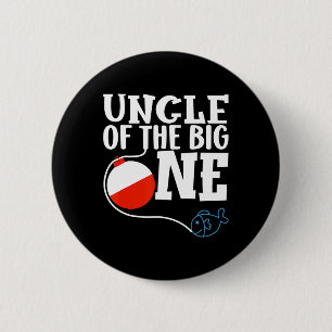 Oom Van De Grote Eén Visjongen Eerste Verjaardag V Ronde Button 5,7 Cm