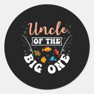 Oom van de grote Vist dag C Ronde Sticker
