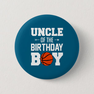 Oom van de jarige basketballende jongen fami ronde button 5,7 cm