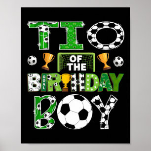 Oom van de jarige jongen voetballer spel dag poster