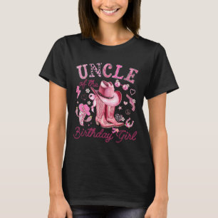 Oom van de jarige meid roze cowgirl western t-shirt