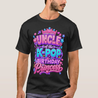 Oom van de K-Pop-verjaardagsprinses Koreaanse muzi T-shirt