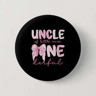 Oom van de kleine Miss Onedful eerste verjaardag m Ronde Button 5,7 Cm