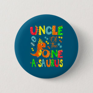 Oom van de One-a-saurus 1e verjaardag jongen dinos Ronde Button 5,7 Cm