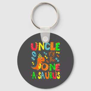 Oom van de One-a-saurus 1e verjaardag jongen dinos Sleutelhanger